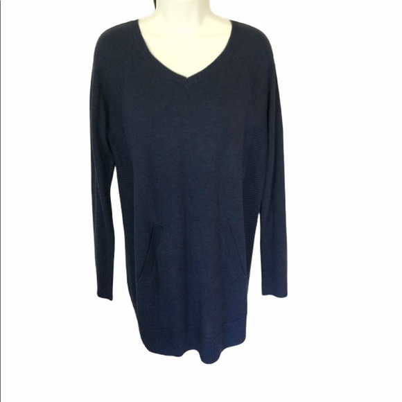 NWT Premise dark blue cashmere blend v-neck sweater size small - Picture 1 of 8